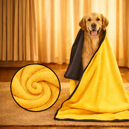 Quick drying coral fleece pet bath towel with water absorption