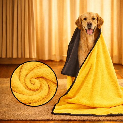 Quick drying coral fleece pet bath towel with water absorption